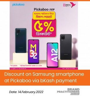 Discount on Samsung smartphone at Pickaboo via bKash payment