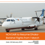 NOVOAIR to Resume Dhaka-Barishal Flights from 1 March