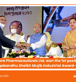 Square Pharmaceuticals Ltd. won the 1st position-Bangabandhu Sheikh Mujib Industrial Award-2020