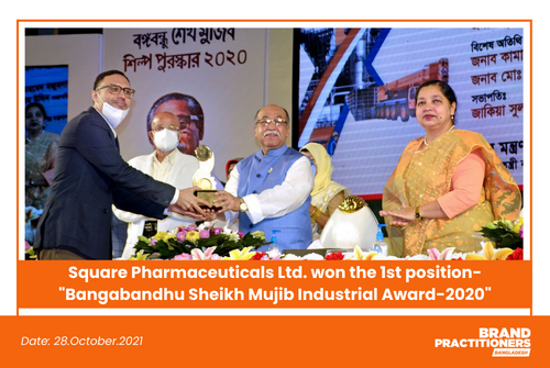 Square Pharmaceuticals Ltd. won the 1st position-Bangabandhu Sheikh Mujib Industrial Award-2020