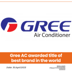 Gree AC awarded title of best brand in the world