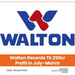 Walton Records Tk 250cr Profit in July-March