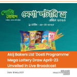 Akij Bakers Ltd 'Dosti Programme' Mega Lottery Draw April-23 Unveiled in Live Broadcast