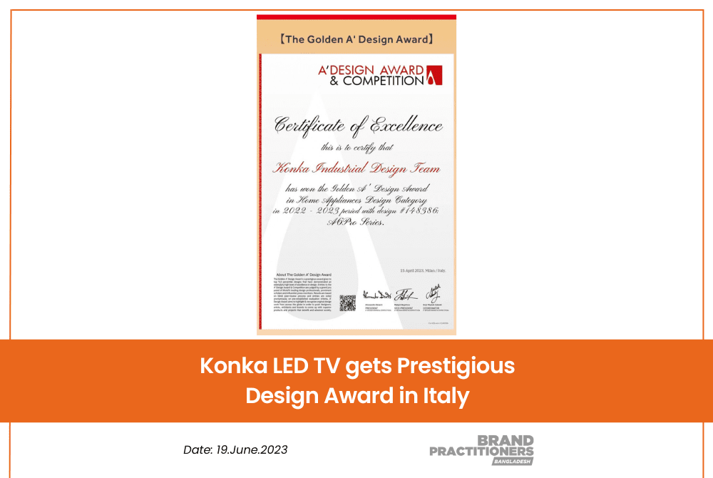 Konka LED TV gets Prestigious Design Award in Italy