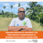 Armaan Siddiqui is awarded the prestigious Commonwealth Business excellence Award 2023