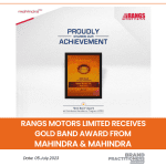 Rangs Motors Limited Receives Gold Band Award from Mahindra & Mahindra