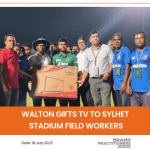 Walton Gifts TV to Sylhet Stadium Field Workers