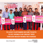 16 Lucky Customers Secure Tickets to ICC World Cup Cricket 2023 Through bKash Mobile Recharges