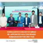 Bangladeshi Cricketer Mehedi Hasan Miraz re-appointed Walton brand ambassador for 3rd time