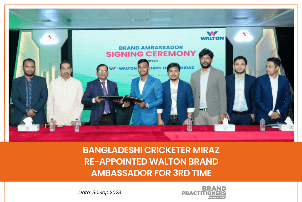 Bangladeshi Cricketer Mehedi Hasan Miraz re-appointed Walton brand ambassador for 3rd time