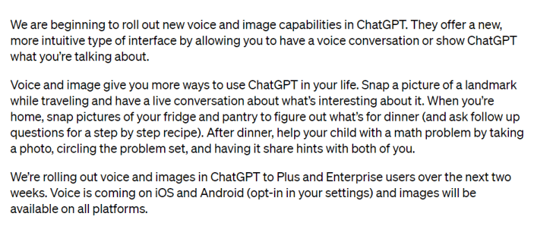 OpenAI Unveils ChatGPT Upgrades: The AI Chatbot Can Now “See, Hear And ...