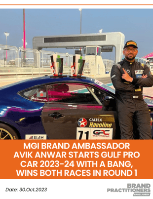 MGI Brand Ambassador Avik Anwar starts Gulf Pro Car 2023-24 with a bang, wins both races in Round 1