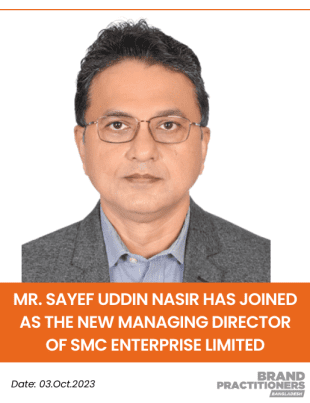 Mr. Sayef Uddin Nasir has joined as the new Managing Director of SMC ENTERPRISE LIMITED