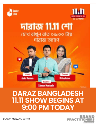 Daraz Bangladesh 11.11 Show Begins at 900 PM Today