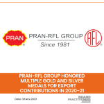 PRAN-RFL Group Honored with Multiple Gold and Silver Medals for Export Contributions in 2020-21