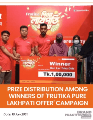 Prize distribution among winners of ‘Frutika Pure Lakhpati Offer’ campaign