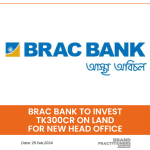 BRAC Bank to invest Tk300cr on land for new head office