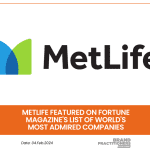 MetLife featured on Fortune Magazine's list of World's Most Admired Companies