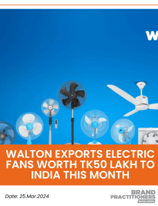 Walton Exports Electric Fans Worth Tk50 Lakh to India This Month