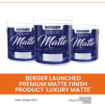 BERGER launched premium matte finish product 'Luxury Matte'