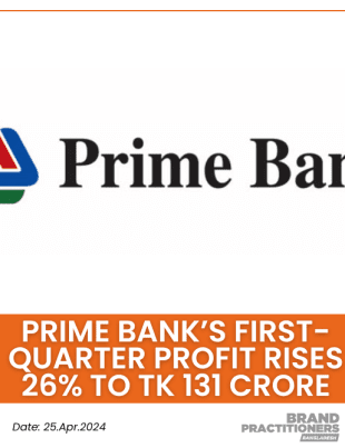Prime Bank’s first-quarter profit rises 26% to Tk 131 crore