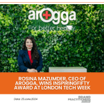 Rosina Mazumder, CEO of Arogga, wins InspiringFifty Award at London Tech Week