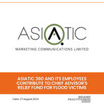 Asiatic 360 and its employees contribute to chief advisor's relief fund for flood victims