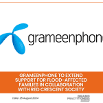 Grameenphone to extend support for flood-affected families in collaboration with Red Crescent Society.web