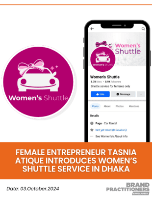 Female Entrepreneur Tasnia Atique introduces Women’s Shuttle service in Dhaka