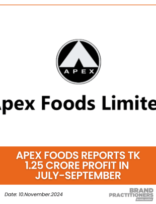 Apex Foods Reports Tk 1.25 Crore Profit in July-September