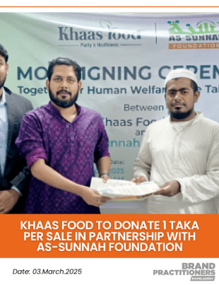 Khaas Food to Donate 1 Taka Per Sale in Partnership with As-Sunnah Foundation