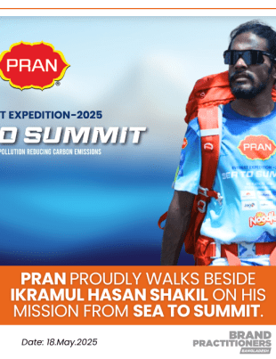 PRAN proudly walks beside Ikramul Hasan Shakil on his mission from Sea to Summit.
