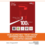 United Commercial Bank (UCB) has launched its exciting campaign “Treat Hour”, offering customers 100% cashback on coffee orders.