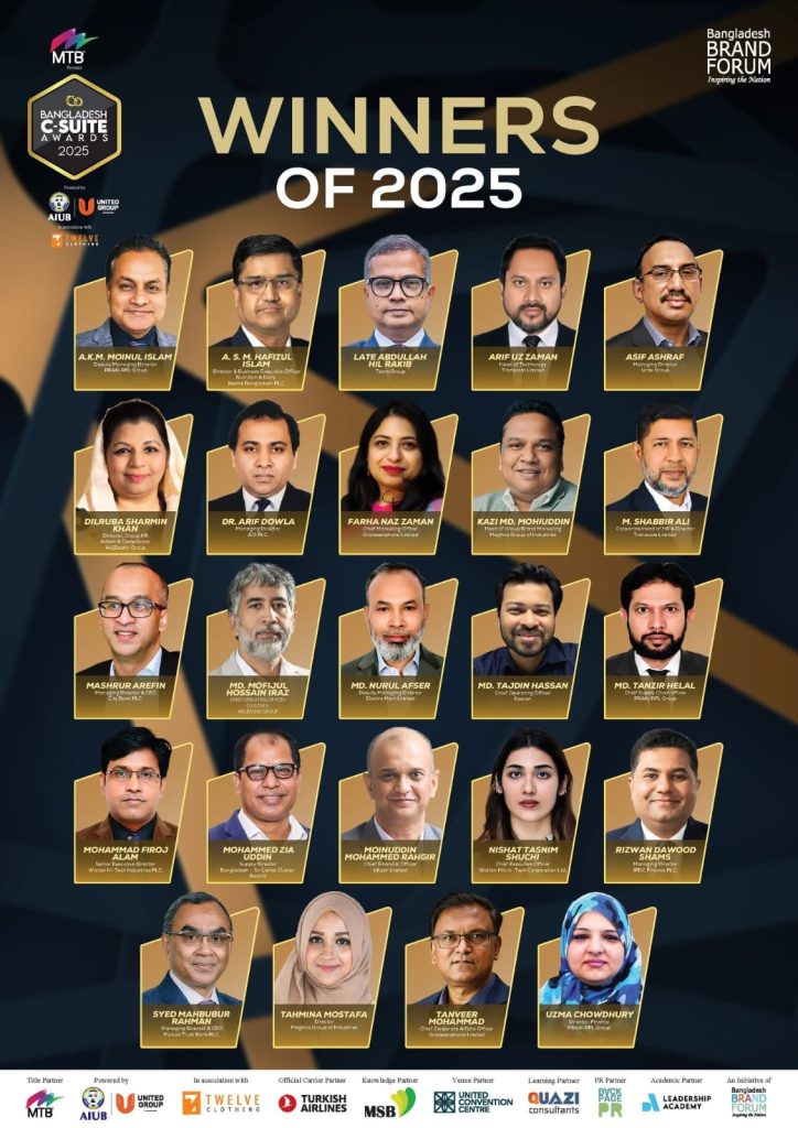 Winners of Bangladesh C-Suite Awards 2025